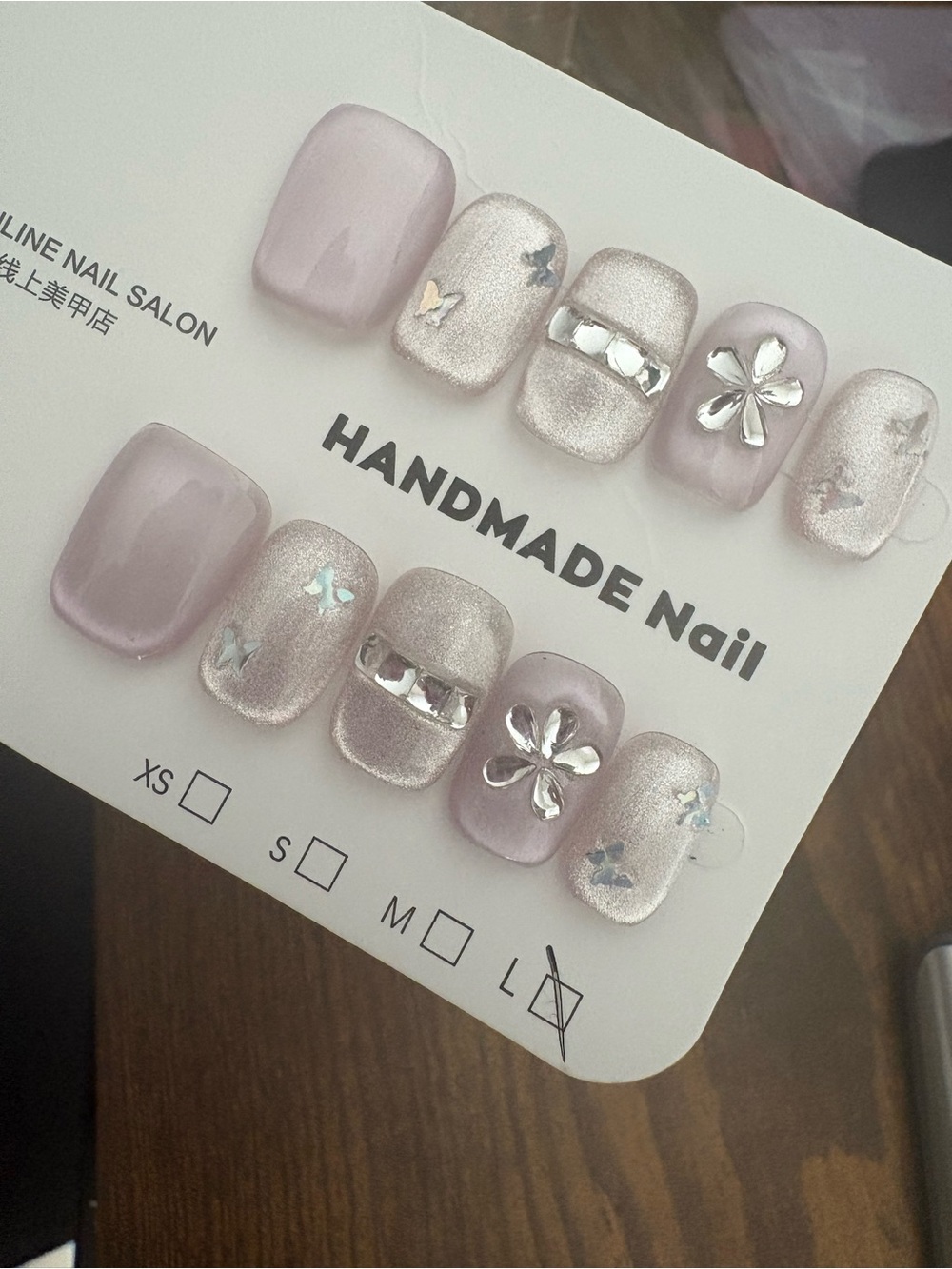 Handmade Lilac & Shimmer Press-On Nail Set